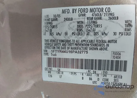 2003 Ford Ranger Edge/Tremor/Xlt z USA, uszkodzony, nr VIN 1FTYR44U23PB90134